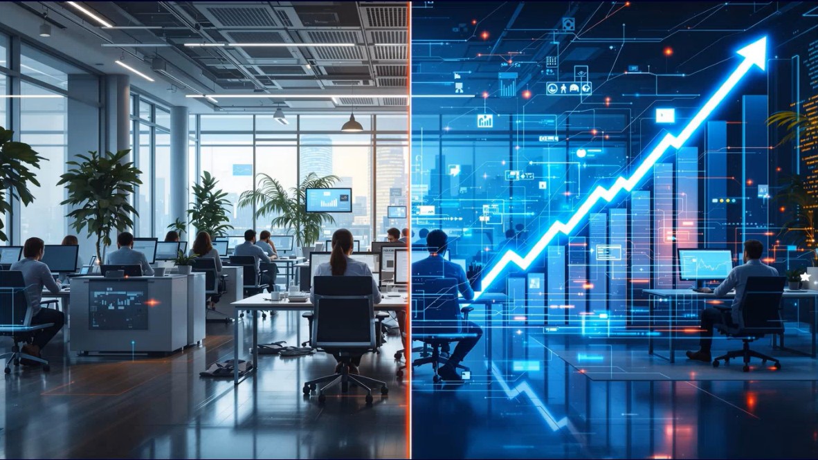 Transformación digital con IA - De oficina tradicional a análisis de datos avanzado